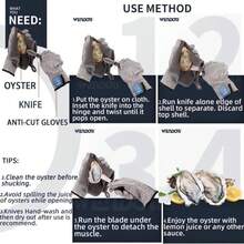 WENDOM Oyster Knife Shucker Set Oyster Shucking Knife And Gloves Cut Resistant Level 5 Protection Seafood Opener Kit Tools Gift(2knifes+2Glove+1Cloth)