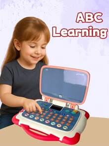 无屏幕 LCD 书写和干擦平板电脑，配备可重复使用的手写笔、ABC 学习、几何齿轮和旅行夹 - 适合 3 岁以上儿童的教育性绘画和书写玩具 - 不含电池 - 彩色 - 查看 2