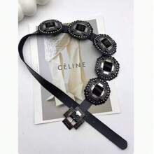 Cinto de rebite estilo cowboy ocidental feminino vintage boêmio country