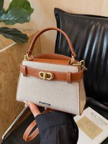 New Autumn/Winter High-End Niche Design Contrast Color Mini Metal Buckle Handbag, Shoulder Bag, Crossbody Bag