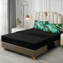 8 Pcs Green Gold Marble Comforter Set Queen King Size Comforter With Sheets Emerald Green King Bed In A Bag Aesthetic Decor Abstract Marble Bedding Set With 1 Comforter 4 Pillowcases 1 Flat Sheet 1 Fitted Sheet 1 Cushion Cover - Green - View 8