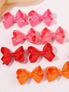 20pcs Random Color Cute Ribbon Bow Hair Clips, Hair Accessories For Girls Daily Wear - Multicolor - View 2