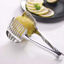 Aimall Tomato Slicer Lemon Cutter, Multipurpose Tools For Soft Skin Fruits And Vegetables, Home Made Food & Drinks Decoration - Silver - View 9