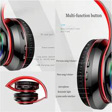 Wireless Gaming Headset With Microphone Bluetooth 5.2, Foldable Over Ear Headphones With Dual Wired/Wireless Mode, Long Battery Life, Lightweight Comfortable Design For PC Laptop Phone Travel Sports - màu đen - Xem 9