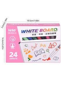12/24 Color Professional Color Whiteboard Markers, Magnetic, Erasable Markers With Eraser Head And Pen Cap, Easy To Erase Without Leaving Traces, Colorful Odorless Markers, Suitable For Teachers, Home, Office And Student Supplies, Back To School