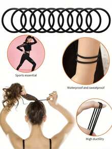 100个无缝发圈，简约百搭防滑弹力发圈，女士橡皮筋发圈，百搭螺旋纹理不伤发圈，100个装，发饰，发饰配件，女士发饰，秋季，旅行，美发工具，女士配件，美发用品，卷发，发圈，发圈，卷发配件，礼物，旅行，女士礼物，美发用品，圣诞礼物