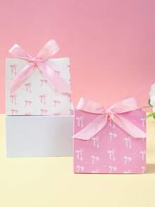 6 Stück rosa Schleifengeschenkbox, Box mit Schleifenband, Schleifentüten, Schleifen Dekoration, Geschenkbox für Geburtstagsparty, Damenpartybox, Baby-Shower Dekoration, Gender-Reveal Dekoration, Geschenkverpackung Tüten, Hochzeitsgastgeschenke, Raumdekoration, Heimdekoration, Geschenktüten, Partyzuckertüten und -boxen, Geburtstagsmädchen