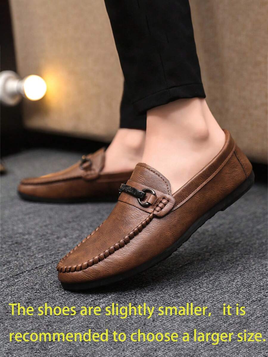 2025 Spring New Men's Loafers, Classic Fashion Moccasins, Comfortable Formal Slip-On Driving Shoes, Versatile Soft Sole Shoes (Shoes Run Small, Recommend Ordering One Size Up) - Brown - View 1