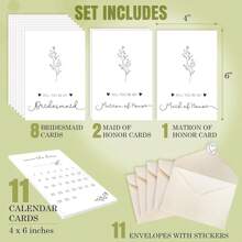 11 Bridesmaid Proposal Card Set - 8 Will You Be My Bridesmaid Card, 2 Will You Be My Maid Of, 1 Matron Of Invitation, Asking Bridesmaid Proposal Gifts Ideas - 貼紙伴娘求婚卡 - 查看 7