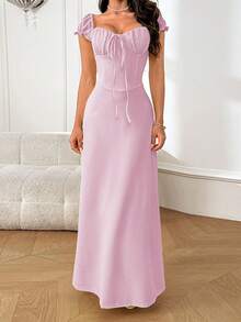 Vestito corto con spacco e maniche corte da donna per l'autunno WOWDARK