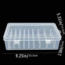 42 轴缝纫线整理器 - 耐用、可上锁的透明储物盒，适用于刺绣和缝纫配件、便携式缝纫工具储物盒、设计。