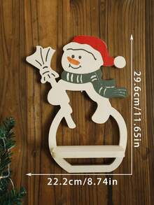 1pc Christmas Snowman - Shaped Wall Shelves, Wooden Decorative Shelves With Santa Hat & Scarf, Hanging Wall Decor For Living Room, Bedroom, Bathroom, Festive Holiday Home Decor, Unique Gift For Housewarming Christmas Decorations Room Decor