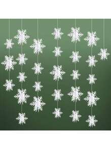 12 件/套圣诞雪花花环，3D 雪花装饰，圣诞树雪花花环，3D 冬季雪花花环，冬季、圣诞节、生日、婚礼悬挂雪花装饰