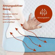 Gel Topper Mattress Topper For Reversible Use, 4/6 Cm Height, Cover Made Of 100% Cotton, Breathable, Cooling Mattress Topper With Memory Foam - trắng - Xem 2