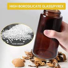 1PCS Barbecue Sprayer, Spray Bottle, Premium Olive Oil Sprayer Oil Pot, Light Resistant 2-In-1 Premium Glass Bottle Body, Can Spray Or Pour, Suitable For Barbecue, Kitchen, Outdoor, Label Stickers, Multiple Color Choices - Nâu sẫm - Xem 3