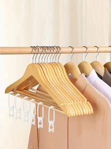 7/25/50 件重型实木衣架 + XL 塑料夹 - 加厚防滑无痕晾衣套装，适用于被子、精品衣架、家庭洗衣房；适用于房东、家庭、服装店乔迁之喜的商业级悬挂解决方案 - 彩色 - 查看 3
