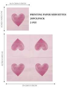20/50 chiếc khăn ăn in hình trái tim màu hồng, kích thước 33cm*33cm, dùng một lần cho đám cưới, ngày lễ tình nhân, trang trí bàn ăn nhà hàng, khách sạn, tiệc tùng, đồ dùng cho tiệc. - Nhiều màu - Xem 4