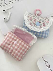 甜美清新耳机收纳包蕾丝耳机套适用于无线耳机保护套