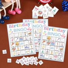 37pcs Set, Birthday Bingo Game 24 Players For Birthday Party Games For Family Party Supplies, Birthday Party Activity Decor