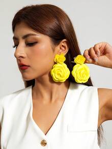 1 Cặp bông tai mặt dây chuyền hoa polyester tối giản, thiết kế thanh lịch và lãng mạn đa năng dành cho phụ nữ, phù hợp để đeo hàng ngày và bất kỳ dịp nào, món quà hoàn hảo - Nhiều màu - Xem 20