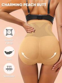 MEIYATING Sous-vêtements amincissants et galbants à taille haute sans couture pour grande taille, culotte triangle douce pour femmes