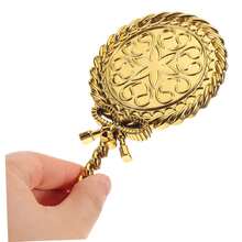 1 pezzo Specchio da trucco vintage portatile con impugnatura ergonomica, specchio decorativo compatto per donne, per viaggi, casa, vanity e applicazione del trucco