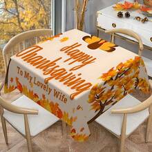 1/20 piezas Mantel de Acción de Gracias de otoño, hoja de arce amarilla clásica, mantel de otoño con patrón de pavo lindo, decoración de Acción de Gracias, fiesta de cosecha y estilo rural, adecuado para cocina, comedor, restaurante, decoración interior y exterior - Multicolor - Ver 15