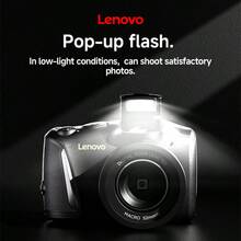 Lenovo 联想 C35 5K 64MP 数码相机，配备 16 倍变焦、3 英寸屏幕、专业传感器、自动对焦和防抖、8 种可选拍摄场景、用于直播的紧凑型旅行相机、初学者 - 包括 64GB TF 卡和配件、初学者摄影 | 时尚白色相机 | 可调设置、用于视频博客的相机 - 黑色 - 查看 2