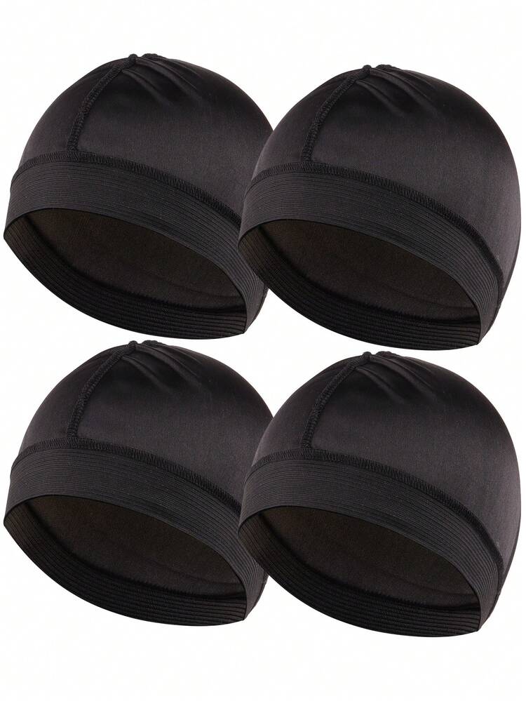 1/2/4/10pcs Pack Fashionable Stretchy Silky Wavy Beanie, Multifunctional Sports & Sleep Cap For Men, Suitable For Cycling, Running And Shower - Multicolor - View 18