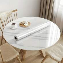 Marmor-Effekt Vinyl Folie - Abziehbare und klebbare Arbeitsplatten-Abdeckung für Küche, Tisch, Schränke (Weißer Granit) - Weiss - Übersicht 9