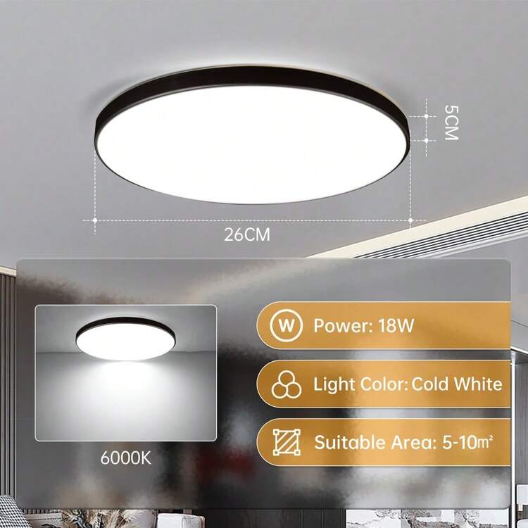 CANMEIJIA 1 pieza Luz de techo LED dorada, lámpara de techo empotrada regulable, luz de 3 colores cambiables blanco cálido/neutro/frío, 220V, adecuada para dormitorio, sala de estar, estudio, armario, cocina, comedor, baño - luz de techo LED - Ver 28