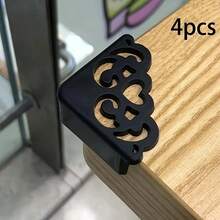 4pcs Silicone Corner Guards With Elegant Hollow Flower Design -, Stylish Table Edge Protectors For Safety And Decor - White - View 3
