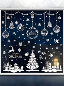 243 chiếc/ 9 tờ miếng dán cửa sổ Giáng sinh, miếng dán cửa sổ Giáng sinh tĩnh hình bông tuyết bằng nhựa PVC, miếng dán tĩnh trang trí cho cửa ra vào, cửa sổ cửa hàng, mặt kính, đồ trang trí Giáng sinh cho tiệc Giáng sinh đông lạnh mùa đông, miếng dán tuần lộc ông già Noel cho đồ dùng tiệc lễ, đồ trang trí Giáng sinh tại nhà, Giáng sinh>Trang trí - Nhiều màu - Xem 1