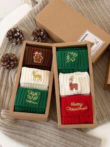 Christmas Socks For Women-Cute Mid-Tube Socks In Autumn And Winter, Big Red New Year Socks Japanese Cute Embroidery Cartoon Ins Socks - Multicolor - View 2