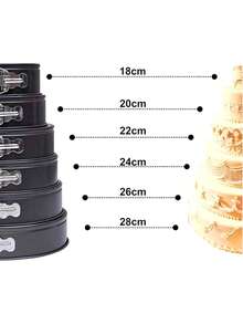 Juego de moldes pasteles repostería antiadherente desmontables para tartas ideal hornear en casa cocina horno bandejas fáciles limpiar almacenamiento resistente multiusos repostería profesional - Negro - Ver 3
