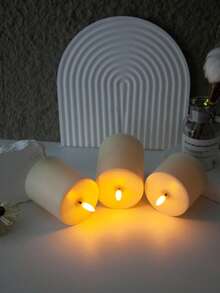 3pcs Remote Control LED Flickering Electronic Candle Lights - Battery Powered Night Lights, Realistic Candle Design Suitable For Birthday, Wedding, Home Decor, Party Events, Proposal, Christmas, Valentine's Day, Candle Lighting, Flame Effect Lighting - ánh sáng trắng ấm áp - Xem 6
