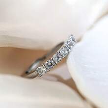 1pc Fully Paved Cubic Zirconia Ring, Fashionable & Versatile Luxury Jewelry For Women