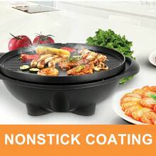 Lifezeal Electric BBQ Grill 1350W Non-Stick 4 Temperature Setting Outdoor Garden Camping Black - US B Type Plug(110-127V) - View 4