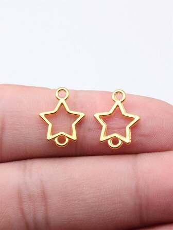 40pcs Hollow Star Connector Accessories Suitable For DIY Necklace