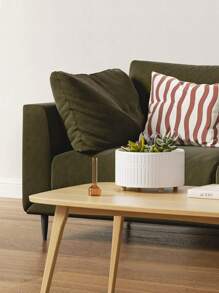 Succulent Pots, 6.5+8 Inch Ceramic Indoor Plant Pot With Drainage Hole, Shallow Round Succulent Planters, Set Of 2, Matte White,11037801