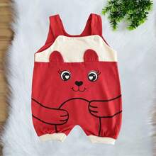 Overalls + Headband Set – Baby Girl Cow Print Size RN To 3 Months - 紅色 - 查看 3