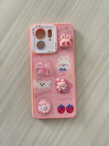 Funda Conejo 3d Contorno Color Pulsera - Rosa - Ver 1