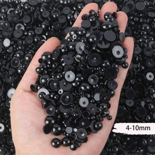 2368颗3-10毫米混合珍珠树脂水钻平底珍珠，DIY珠宝工艺材料，适用于手机壳、化妆镜、杯子、鞋子装饰