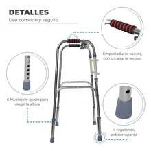 DMA ANDADERA ALUMINIO PLEGLABLE Andadera ortopédica de lujo, - Plateado - Ver 7