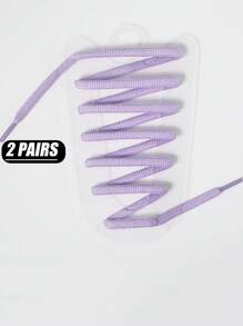 120厘米长户外运动鞋椭圆形鞋带，时尚百搭跑鞋纯色鞋带，经典百搭编织涤纶鞋带，2双鞋带