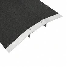 OUKANING ZhdnBhnos Aluminum Threshold Portable Ramp Supporting Frame Non-Slip Surface Bridge Threshold For Wheelchairs - Black and Silver - View 4