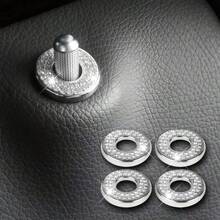 4 chiếc vòng trang trí khóa cửa xe bằng hợp kim kẽm đính đá Rhinestone, dùng để trang trí nội thất, trang trí nắp cửa - Nhiều màu - Xem 2