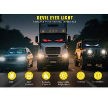 2PCS Devil Eye Light Windshield, 9.2*37.4cm Flexible LED Display Panel For Car Rear Window, Truck Windshield With Bluetooth Remote Control Custom Dynamic LED Lights - 1664-9,2 * 37,4 Cm-1pcs - View 8