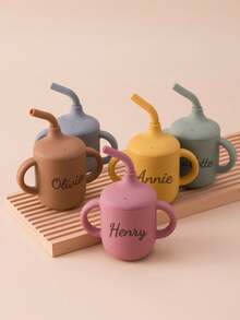 1PC Personalized Customization Name Silicone Baby Cups Portable Sippy Cup Solid Color Water Bottle Kids Custom Baby Tableware Baby Shower Family Decorations Giftswinter Eve Gifts Back To School Winter Gift Ideas Boy Girl Valentine's Day,Multi-Functional,Ornamental,Letter,Stylish,Modern,Colorful,Cute,Adorable,Casual,Custom,Personalised,Unique,Customized,Ideal Gifts For Him,Ideal Gifts For Her,Christmas Gift Supplies - Multicolor - View 4