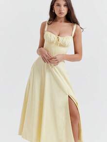 Women Midi Dresses - Yellow - View 4
